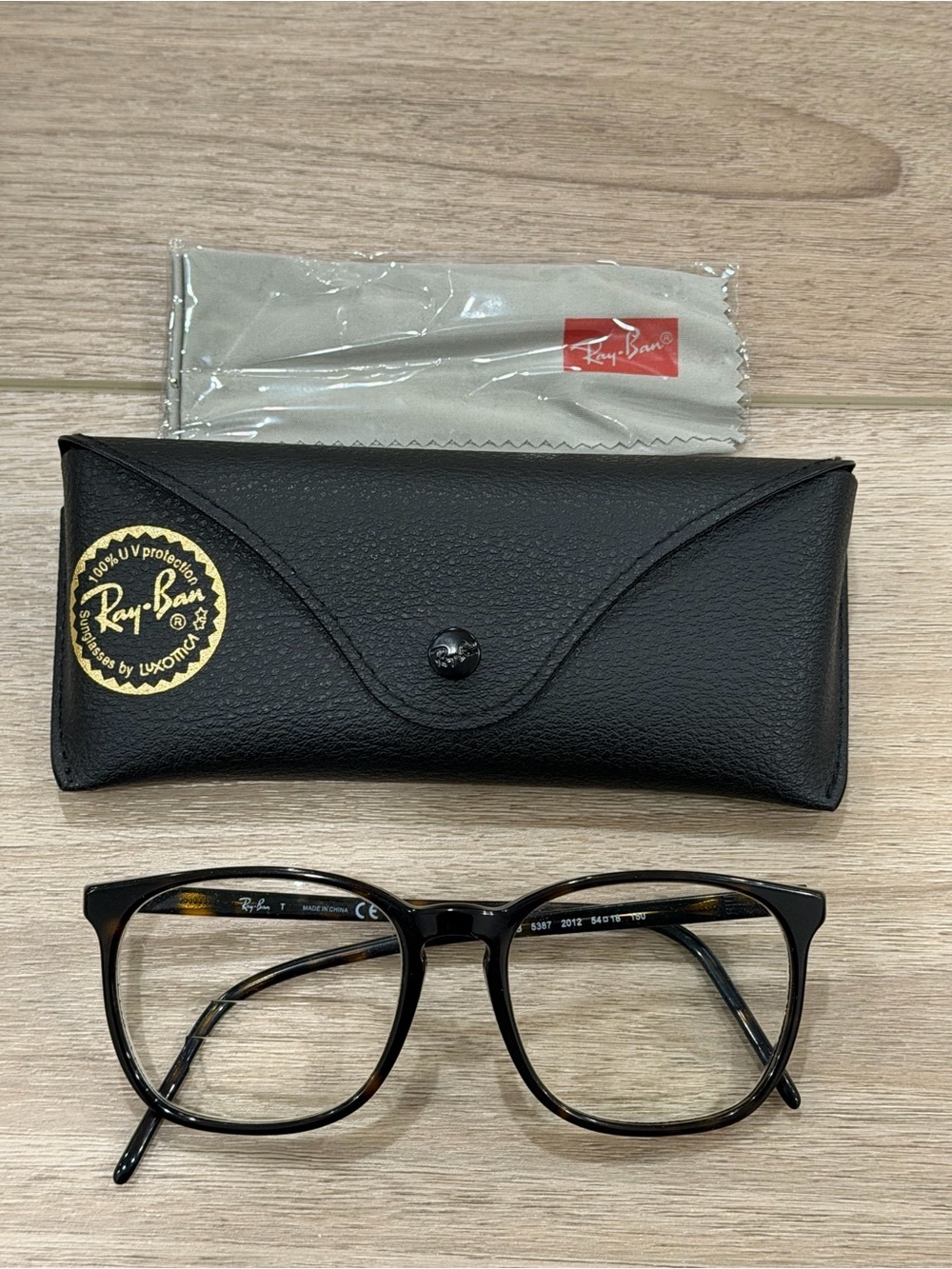 RayBan RB 5387 2012 Eyeglasses Frames Brown Tortoise 54[]18 150 Rx Lenses